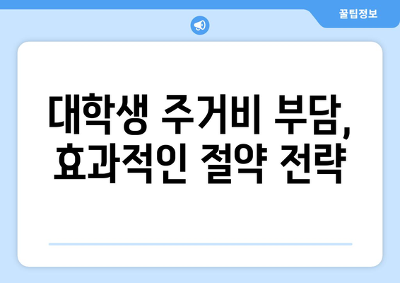 대학가 원룸 월세 68만원, 주거비 해결 방안 찾기