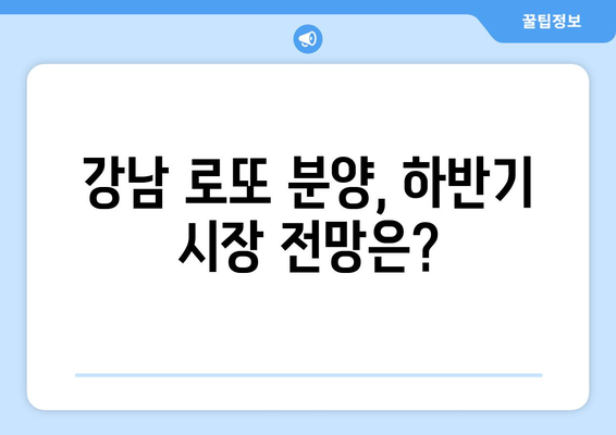 10억은 먹고 간다 강남 로또 분양 하반기 전망