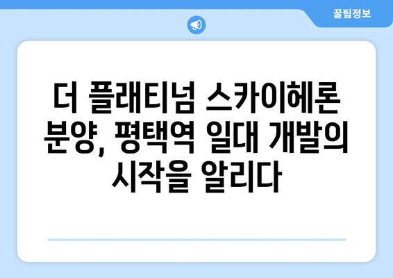 평택역 일대 개발 본격화…더 플래티넘 스카이헤론 분양 시작