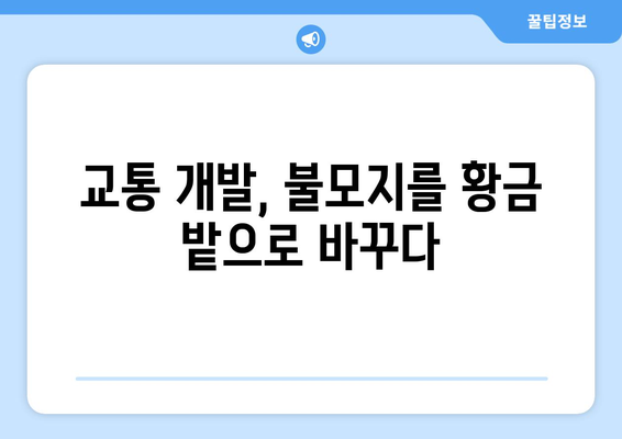 교통 개발이 부동산 가치에 미치는 영향: 1억 상승한 불모지 사례