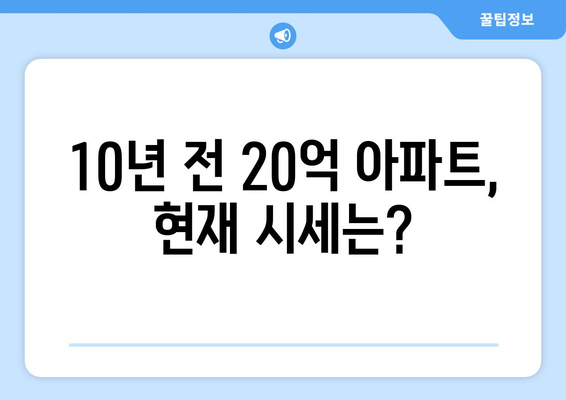 10년 전 분양가 20억 아파트, 현재 가치는?