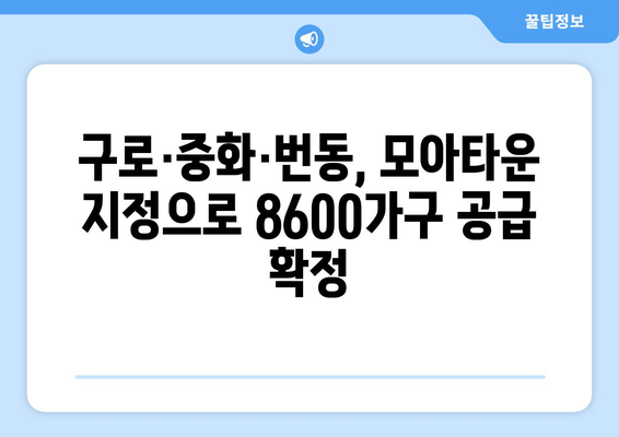 구로·중화·번동 모아타운 통과…8600가구 공급 예정