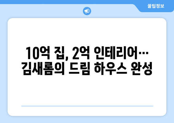 김새롬의 청담동 10억 집, 2억 인테리어 비용 공개