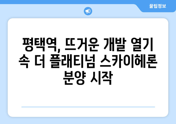 평택역 일대 개발 본격화…더 플래티넘 스카이헤론 분양 시작