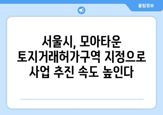 서울시, 모아타운 토지거래허가구역 지정 발표