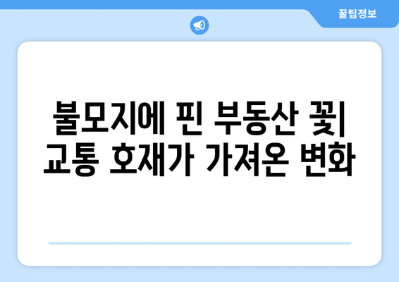 교통 호재로 인한 부동산 가치 상승: 1억 오른 불모지의 반전