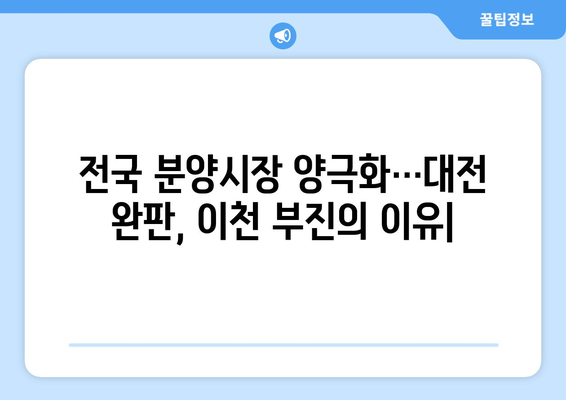 전국 분양시장 양극화…대전 완판, 이천 부진의 이유