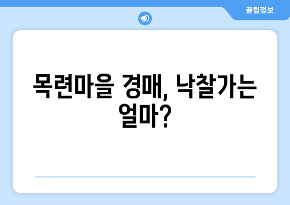 분당 야탑 목련마을 경매 결과, 낙찰가와 경쟁률 분석