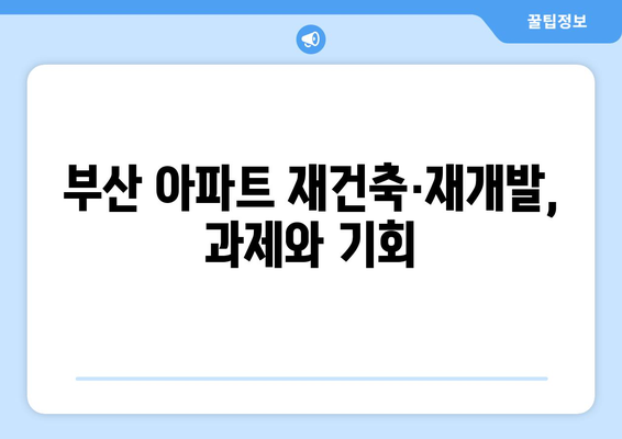 부산 아파트 절반이 20년 이상, 재건축과 재개발의 미래는?