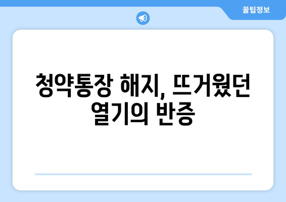 청약통장 트렌드의 변화: 만점 obsession과 해지 증가 현상의 의미