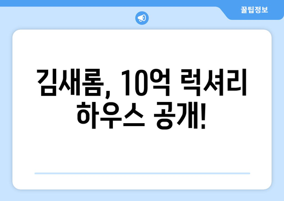 김새롬 10억 청담동 집 공개…인테리어 비용만 2억?