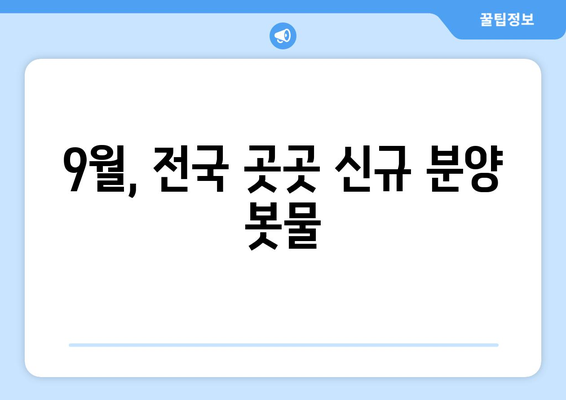 9월 전국 3만7532가구 분양…청담르엘·수방사 핫플레이스 포함