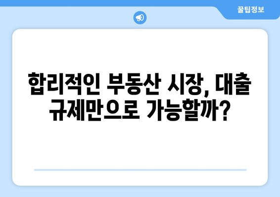 대출규제와 집값: 전문가들이 제안하는 효과적인 시장 안정화 방안