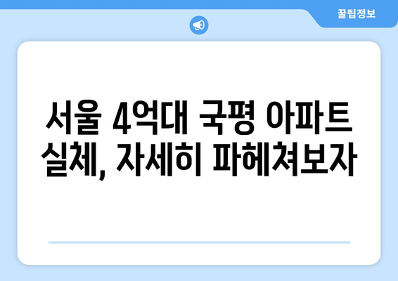 신혼부부들도 놀란 서울 4억대 국평 아파트의 정체는?