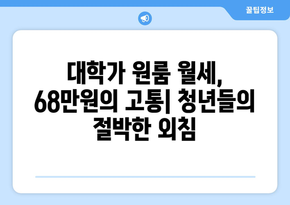 대학가 원룸 월세 68만원, 청년 주거비 부담과 해결책