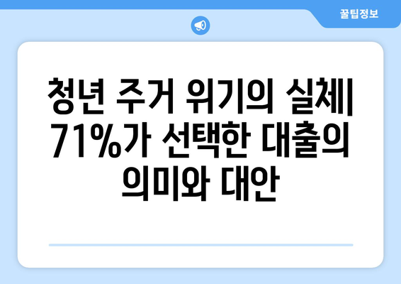 청년 주거 위기의 실체: 71%가 선택한 대출의 의미와 대안