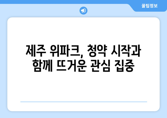 제주 위파크 청약 시작, 호반건설의 뜨거운 청약 현장