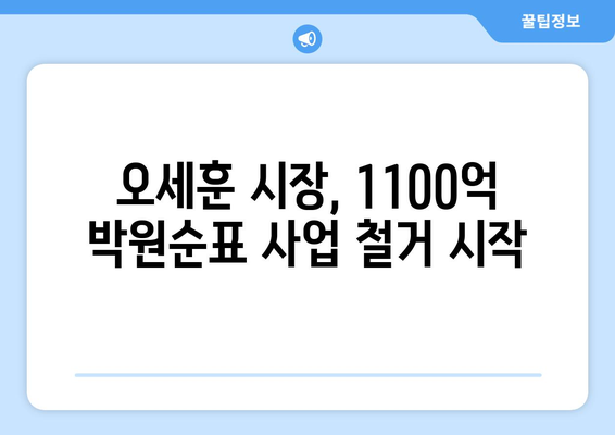 오세훈, 1100억 들인 박원순의 대못 결국 제거