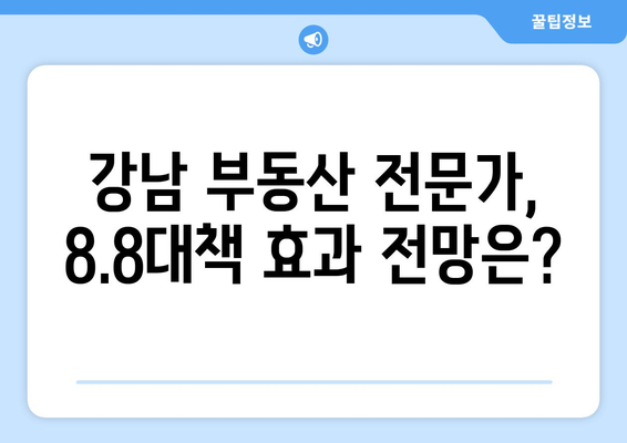 8.8대책 후 한 달…강남 부동산 성적표는?