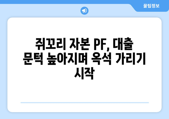 쥐꼬리 자본 PF, 대출 문턱 높아져…부실 사전 차단 나선다