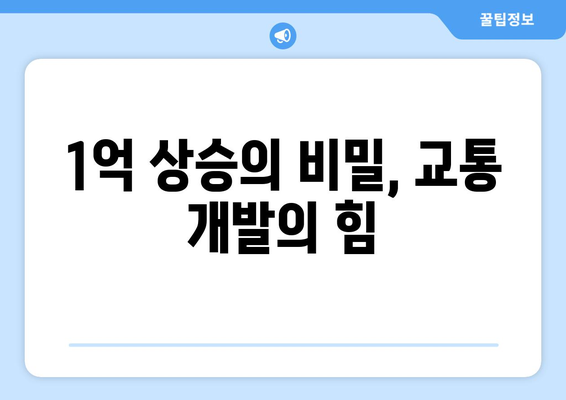 교통 개발로 인한 부동산 가치 상승: 1억 오른 불모지의 반전