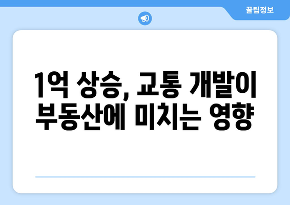 교통 개발이 부동산 가치에 미치는 영향: 1억 상승한 불모지 사례