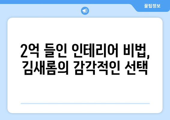 김새롬의 청담동 10억 집, 2억 인테리어 비용 공개