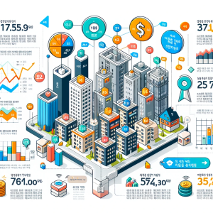 DALL·E 2023 12 02 16.20.43 Infographic illustrating apartment real estate prices and trends in South Korea. The infographic should include graphs charts and icons representing