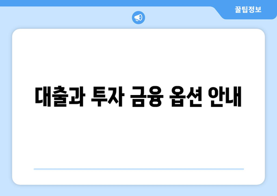 대출과 투자 금융 옵션 안내