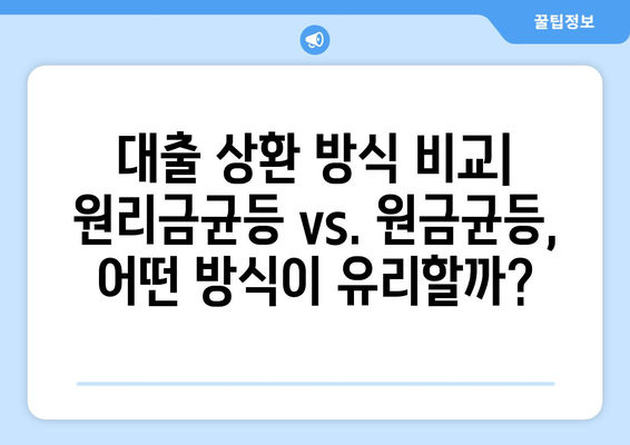 부동산 담보 대출 상환 방식 및 조기 상환