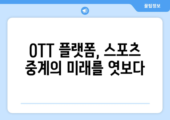 OTT 서비스의 스포츠 중계