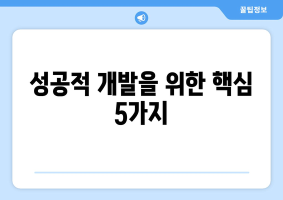 성공적 개발을 위한 핵심 5가지