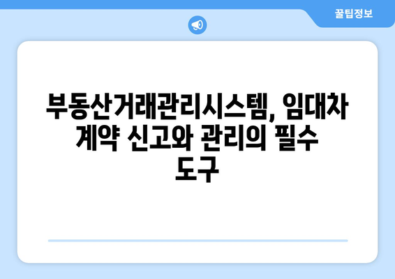 주택 임대차 계약 신고 및 관리에 활용하는 부동산거래관리시스템