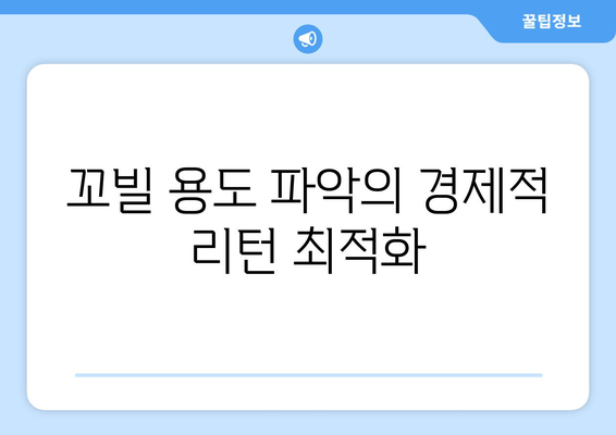 꼬빌 용도 파악의 경제적 리턴 최적화