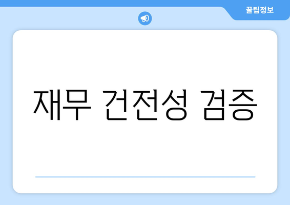 재무 건전성 검증