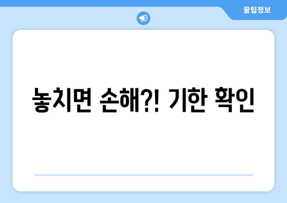 놓치면 손해?! 기한 확인