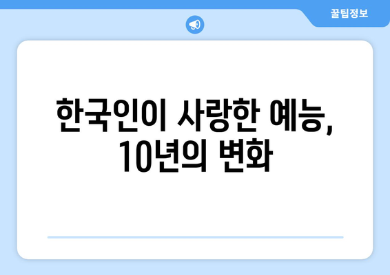 한국 예능 10년사를 돌아보는 한국갤럽 선호도 분석