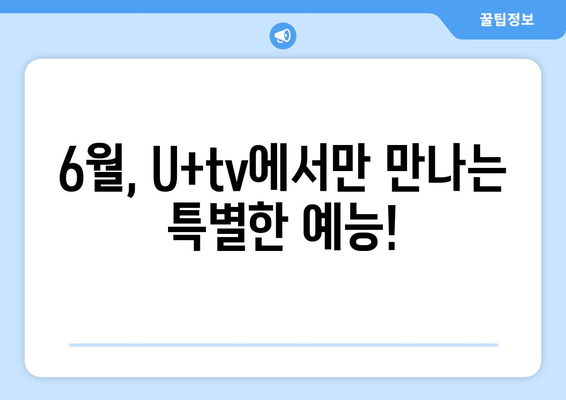 U+tv에서 6월 신작 예능을 소개합니다.