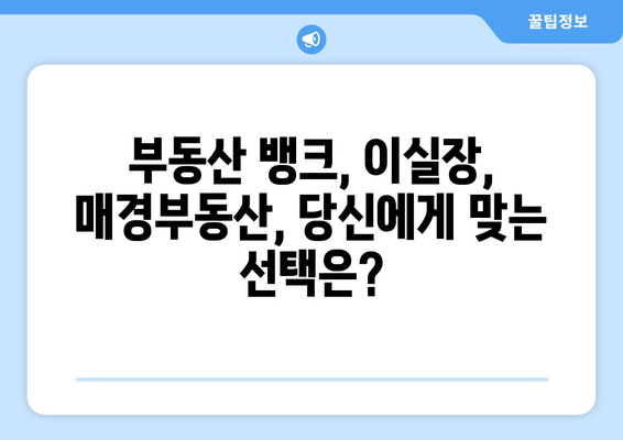 부동산 뱅크, 이실장, 매경부동산 중 가장 좋은 매물 전송 사이트 선택하기