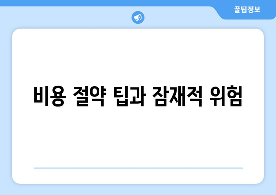 비용 절약 팁과 잠재적 위험