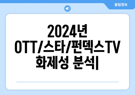 2024년 OTT/스타/펀덱스TV 화제성 분석