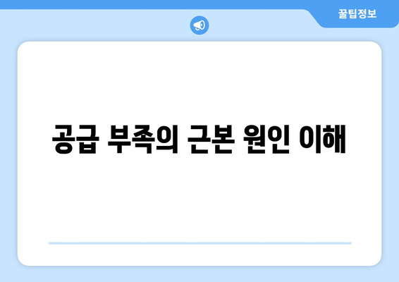 공급 부족의 근본 원인 이해