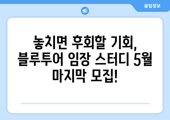 블루투어 부동산 임장 스터디 5월 모집: 마지막 기회를 잡아라