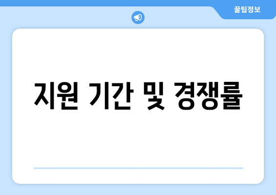 지원 기간 및 경쟁률