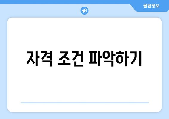 자격 조건 파악하기