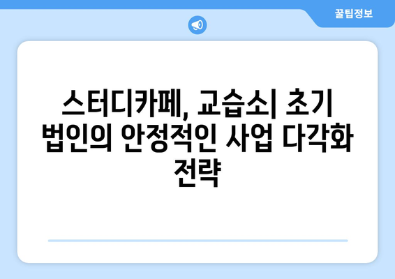 초기 법인의 사업 다각화 추천: 스터디 카페, 교습소 등