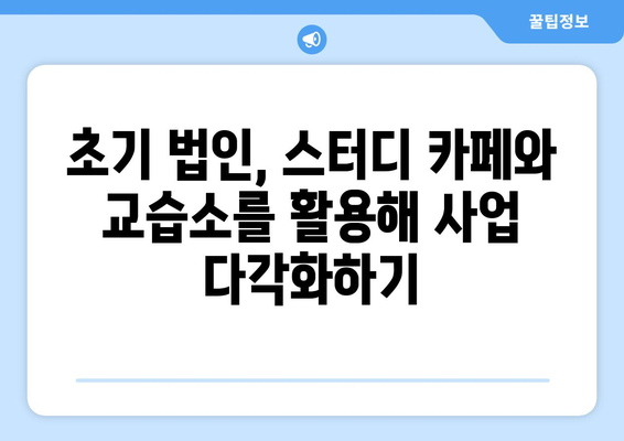 초기 법인의 사업 다각화를 위한 스터디 카페 및 교습소 활용