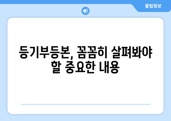 등기부등본 이해하기: 3분 만에 알아보는 요약서