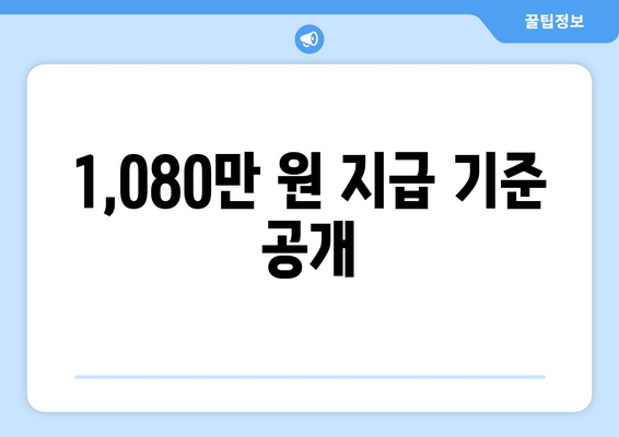 1,080만 원 지급 기준 공개