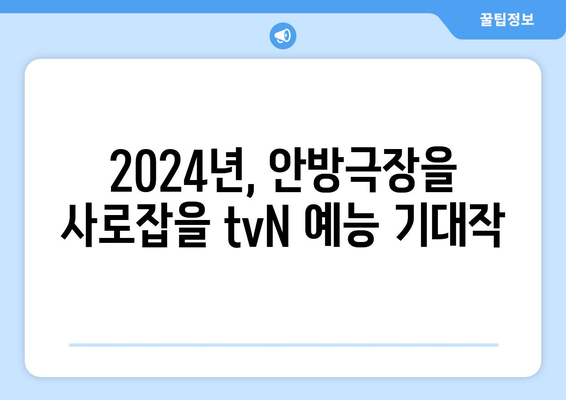 2024년 tvN 신작 예능 프로그램 안내